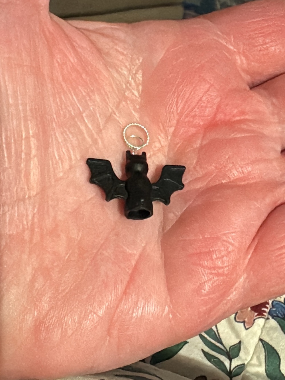 Handmade Lego bat sterling silver charm